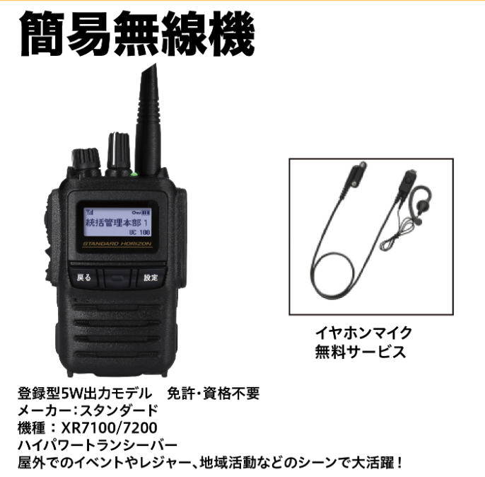 簡易無線機 XR7100/7200